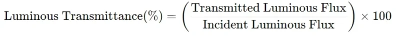 Luminous Transmittance Formula