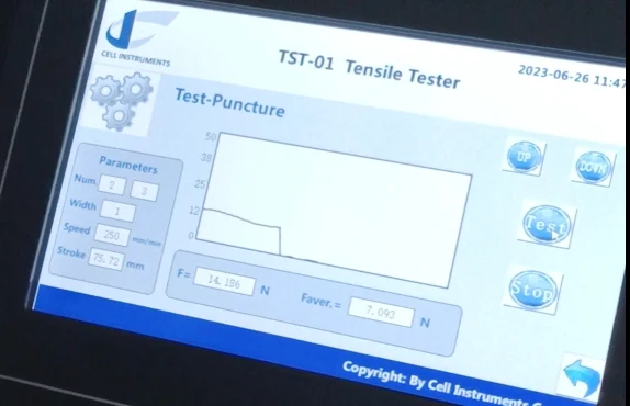 Puncture Test ASTM D5748 Result