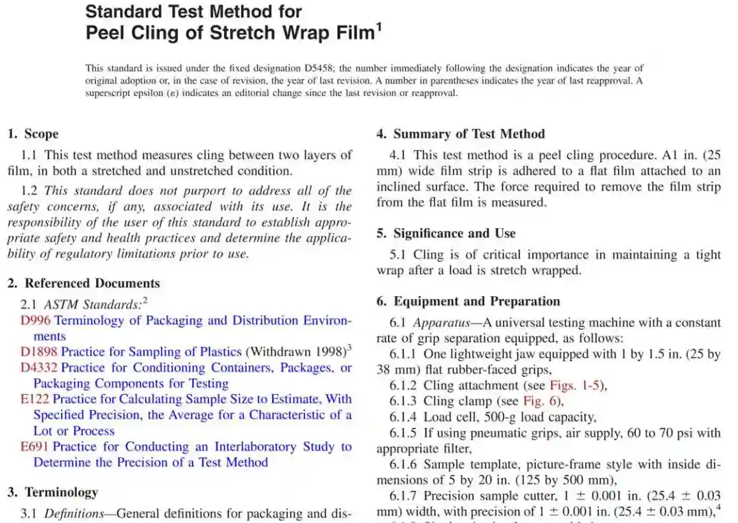 ASTM D5458 contents