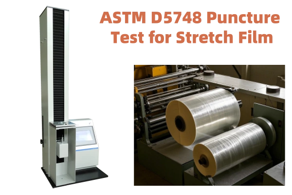 Prueba de punción ASTM D5748 para película estirable